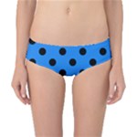 Polka Dots - Black on Dodger Blue Classic Bikini Bottoms