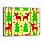 Xmas reindeer pattern - yellow Canvas 16  x 12 