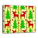 Xmas reindeer pattern - yellow Canvas 20  x 16 