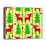 Xmas reindeer pattern - yellow Deluxe Canvas 20  x 16  