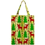 Xmas reindeer pattern - yellow Zipper Classic Tote Bag