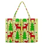 Xmas reindeer pattern - yellow Medium Zipper Tote Bag