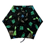 Blue and green flowers  Mini Folding Umbrellas