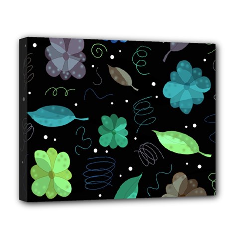 Blue and green flowers  Deluxe Canvas 20  x 16   from UrbanLoad.com