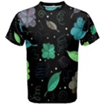 Blue and green flowers  Men s Cotton Tee