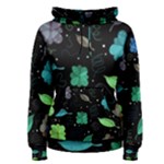 Blue and green flowers  Women s Pullover Hoodie
