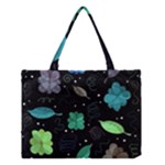 Blue and green flowers  Medium Tote Bag