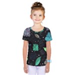 Blue and green flowers  Kids  One Piece Tee