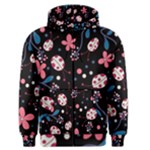 Pink ladybugs and flowers  Men s Zipper Hoodie