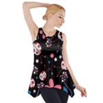 Pink ladybugs and flowers  Side Drop Tank Tunic