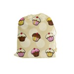 Colorful cupcakes pattern Drawstring Pouches (Large) 