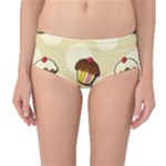 Colorful cupcakes pattern Mid-Waist Bikini Bottoms