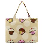 Colorful cupcakes pattern Medium Zipper Tote Bag