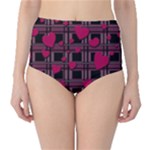 Harts pattern High-Waist Bikini Bottoms