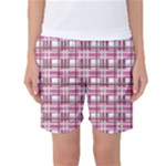 Pink plaid pattern Women s Basketball Shorts