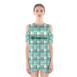 Green plaid pattern Cutout Shoulder Dress
