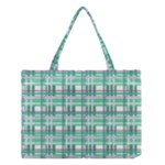 Green plaid pattern Medium Tote Bag