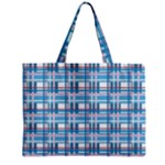 Blue plaid pattern Zipper Mini Tote Bag
