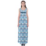 Blue plaid pattern Empire Waist Maxi Dress