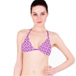 Purple plaid pattern Bikini Top