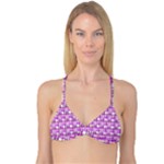 Purple plaid pattern Reversible Tri Bikini Top