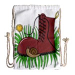Boot in the grass Drawstring Bag (Large)