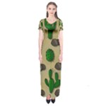 Cactuses Short Sleeve Maxi Dress