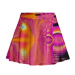 Magenta Boardwalk Carnival, Abstract Ocean Shimmer Mini Flare Skirt