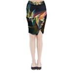 Northern Lights, Abstract Rainbow Aurora Midi Wrap Pencil Skirt