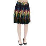 Northern Lights, Abstract Rainbow Aurora Pleated Skirt