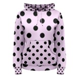 Polka Dots - Black on Pale Thistle Violet Women s Pullover Hoodie