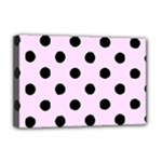 Polka Dots - Black on Pale Thistle Violet Deluxe Canvas 18  x 12  (Stretched)