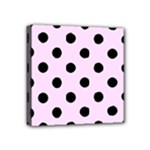 Polka Dots - Black on Pale Thistle Violet Mini Canvas 4  x 4  (Stretched)