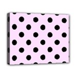 Polka Dots - Black on Pale Thistle Violet Canvas 10  x 8  (Stretched)