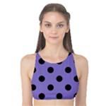 Polka Dots - Black on Ube Violet Tank Bikini Top