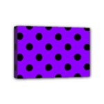 Polka Dots - Black on Violet Mini Canvas 6  x 4  (Stretched)