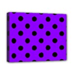 Polka Dots - Black on Violet Canvas 10  x 8  (Stretched)