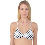 Polka Dots - Black on White Smoke Reversible Tri Bikini Top