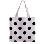 Polka Dots - Black on White Smoke Zipper Grocery Tote Bag
