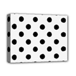 Polka Dots - Black on White Smoke Deluxe Canvas 14  x 11  (Stretched)