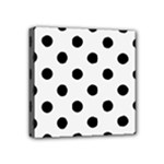 Polka Dots - Black on White Smoke Mini Canvas 4  x 4  (Stretched)
