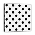 Polka Dots - Black on White Smoke Mini Canvas 8  x 8  (Stretched)