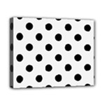 Polka Dots - Black on White Smoke Canvas 10  x 8  (Stretched)