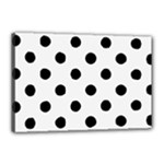 Polka Dots - Black on White Smoke Canvas 18  x 12  (Stretched)