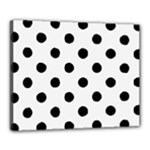 Polka Dots - Black on White Smoke Canvas 20  x 16  (Stretched)