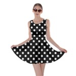 Polka Dots - White Smoke on Black Skater Dress
