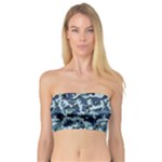 Navy Camouflage Bandeau Top