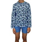 Navy Camouflage Kids  Long Sleeve Swimwear