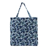 Navy Camouflage Grocery Tote Bag