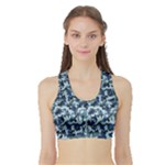 Navy Camouflage Sports Bra with Border
